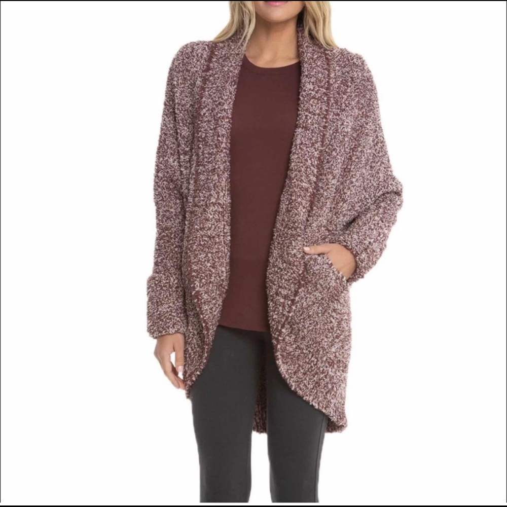 NWT Barefoot Dreams Burgundy Cardigan Sweater S/M